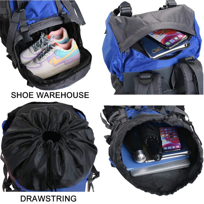 Bseash 60L Internal Frame Waterproof Hiking Camping Backpack with Rain Cover, Large Outdoor Sport Travel Daypack Rucksack - Image 5